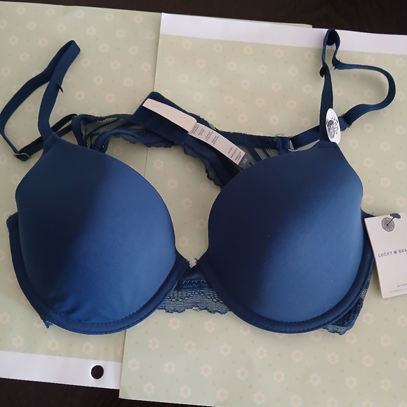 NWT Lucky Brand Blue Lace Demi  Bra Size 36B - Picture 4 of 14